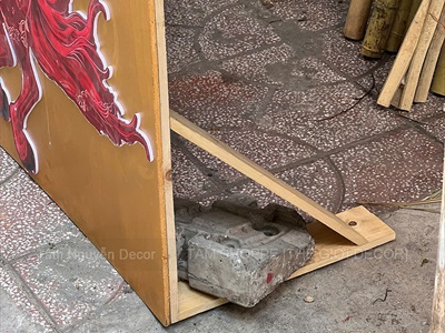 [ORDER 3-5 NGÀY] Mô hình Bao lì xì cỡ lớn Vàng Gold Tết Bính Ngọ [Bằng gỗ - Đế tự đứng] C2x1m BAOLIXI-05